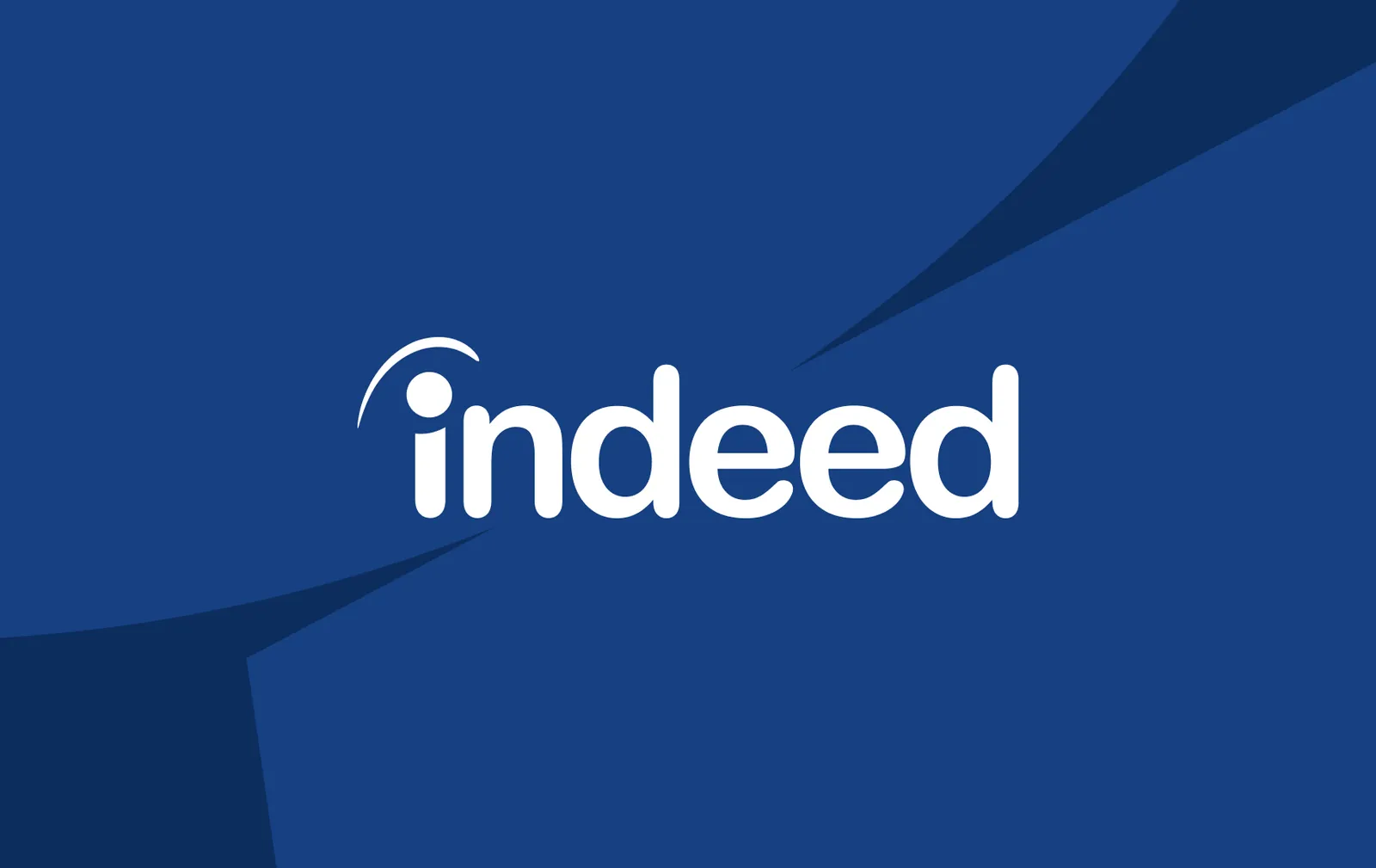 Logo van Indeed op een blauwe achtergrond